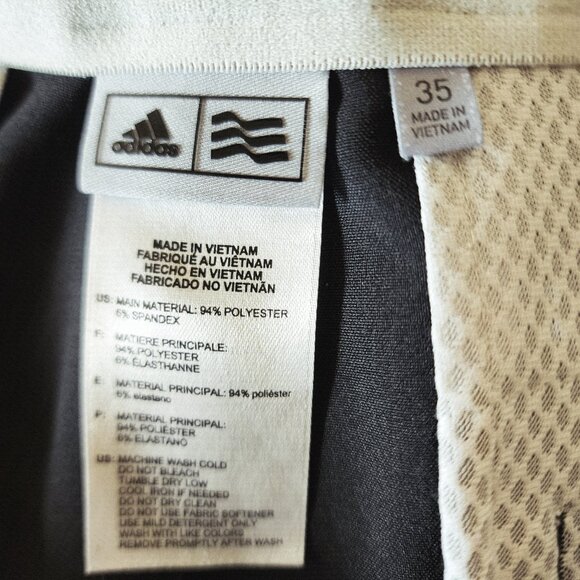 Adidas Men's 3 Stripe Black Flat Front Golf Shorts Size 35 - Picture 5 of 5